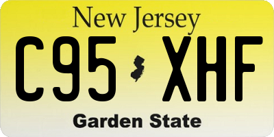 NJ license plate C95XHF