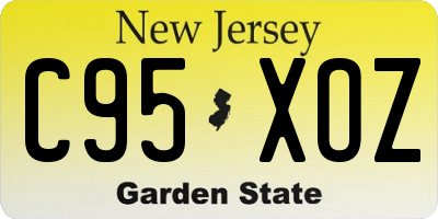 NJ license plate C95XOZ