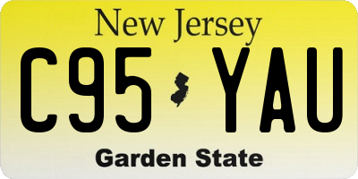 NJ license plate C95YAU