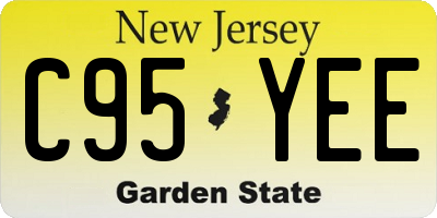 NJ license plate C95YEE