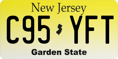 NJ license plate C95YFT