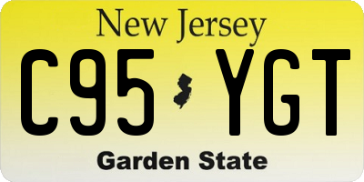 NJ license plate C95YGT