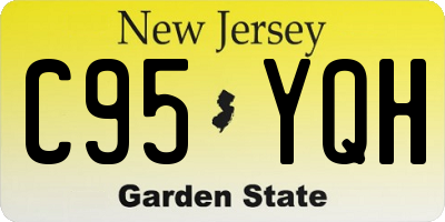 NJ license plate C95YQH