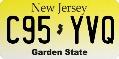 NJ license plate C95YVQ