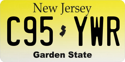 NJ license plate C95YWR