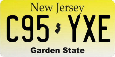 NJ license plate C95YXE