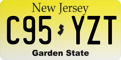 NJ license plate C95YZT