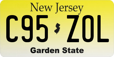NJ license plate C95ZOL