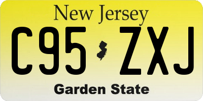 NJ license plate C95ZXJ