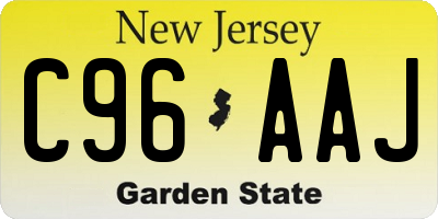 NJ license plate C96AAJ