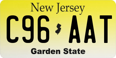 NJ license plate C96AAT