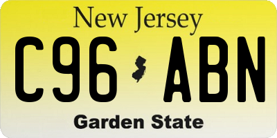 NJ license plate C96ABN