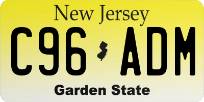 NJ license plate C96ADM