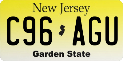 NJ license plate C96AGU