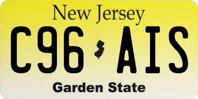 NJ license plate C96AIS