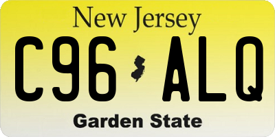 NJ license plate C96ALQ