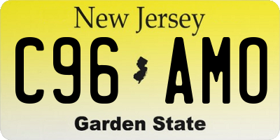 NJ license plate C96AMO