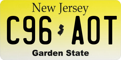 NJ license plate C96AOT