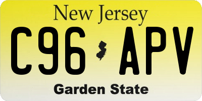 NJ license plate C96APV