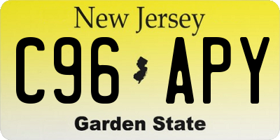 NJ license plate C96APY