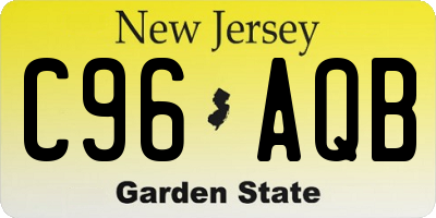 NJ license plate C96AQB