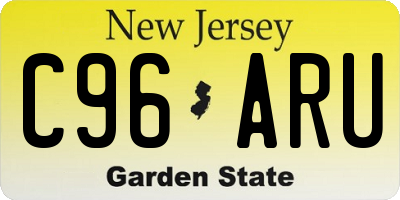 NJ license plate C96ARU