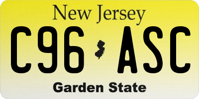 NJ license plate C96ASC