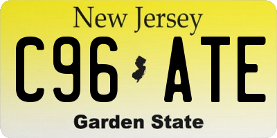 NJ license plate C96ATE