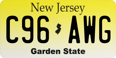 NJ license plate C96AWG