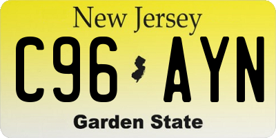 NJ license plate C96AYN