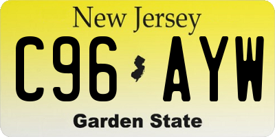 NJ license plate C96AYW