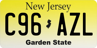 NJ license plate C96AZL
