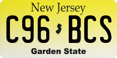 NJ license plate C96BCS