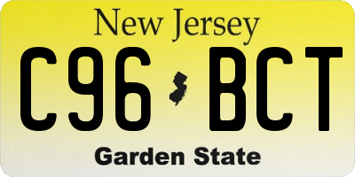 NJ license plate C96BCT