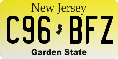 NJ license plate C96BFZ