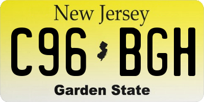 NJ license plate C96BGH