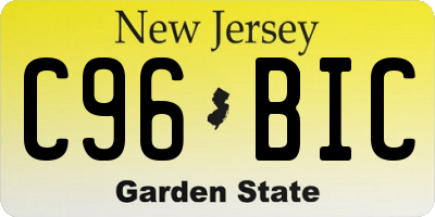 NJ license plate C96BIC