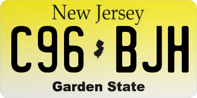NJ license plate C96BJH