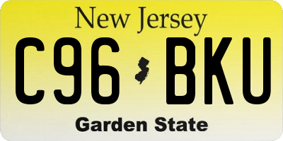 NJ license plate C96BKU