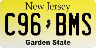 NJ license plate C96BMS