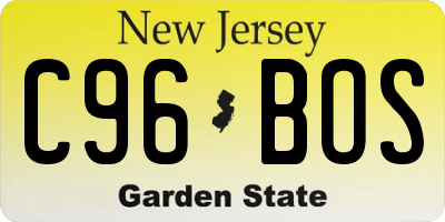 NJ license plate C96BOS