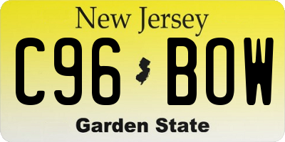 NJ license plate C96BOW