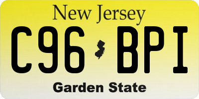 NJ license plate C96BPI