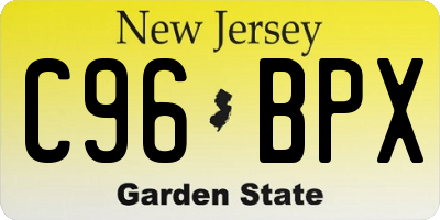 NJ license plate C96BPX