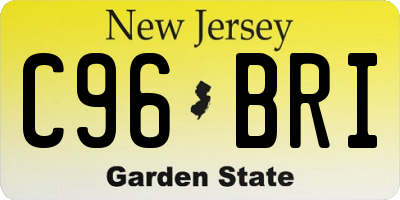 NJ license plate C96BRI
