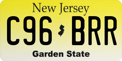 NJ license plate C96BRR