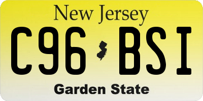 NJ license plate C96BSI