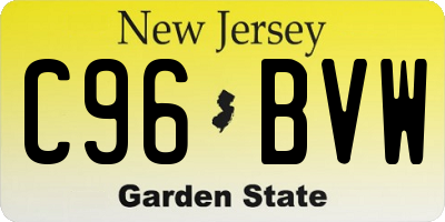 NJ license plate C96BVW