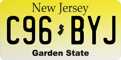 NJ license plate C96BYJ