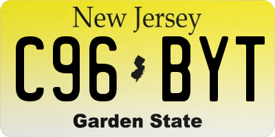 NJ license plate C96BYT